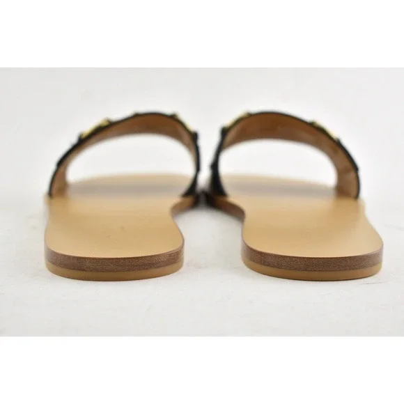 Gucci Varadero Black Horsebit Gold Fringed Slide Mule Slipper Flat Sandal 35 - Picture 11 of 12